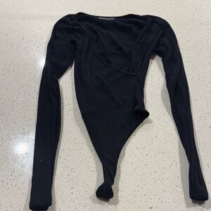 Brandy Melville Black Long Sleeve Bodysuit